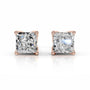 Rose :: round cut diamond stud earrings lab grown premium sparkle jewelry