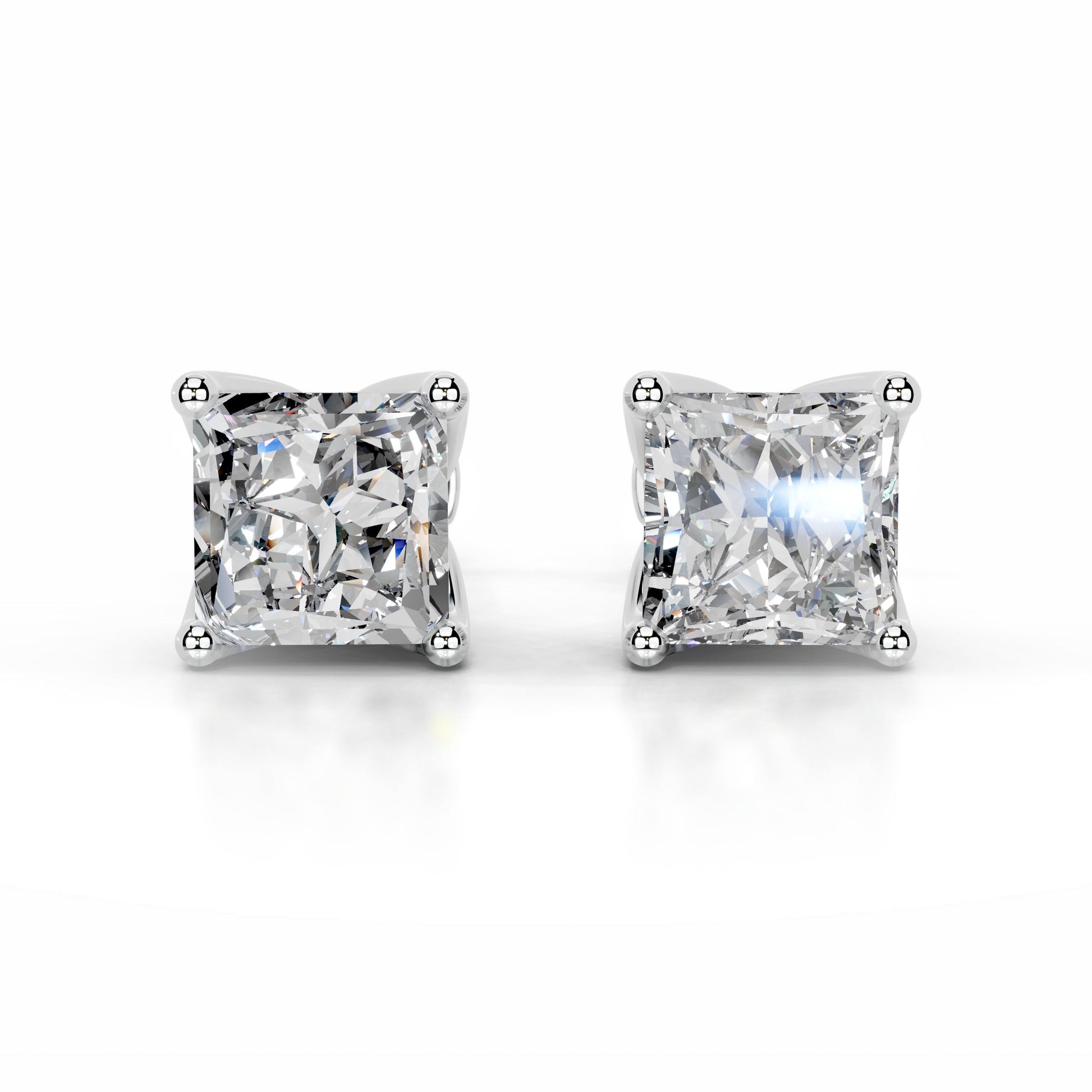 White :: premium round diamond stud earrings lab grown IGI certified stones