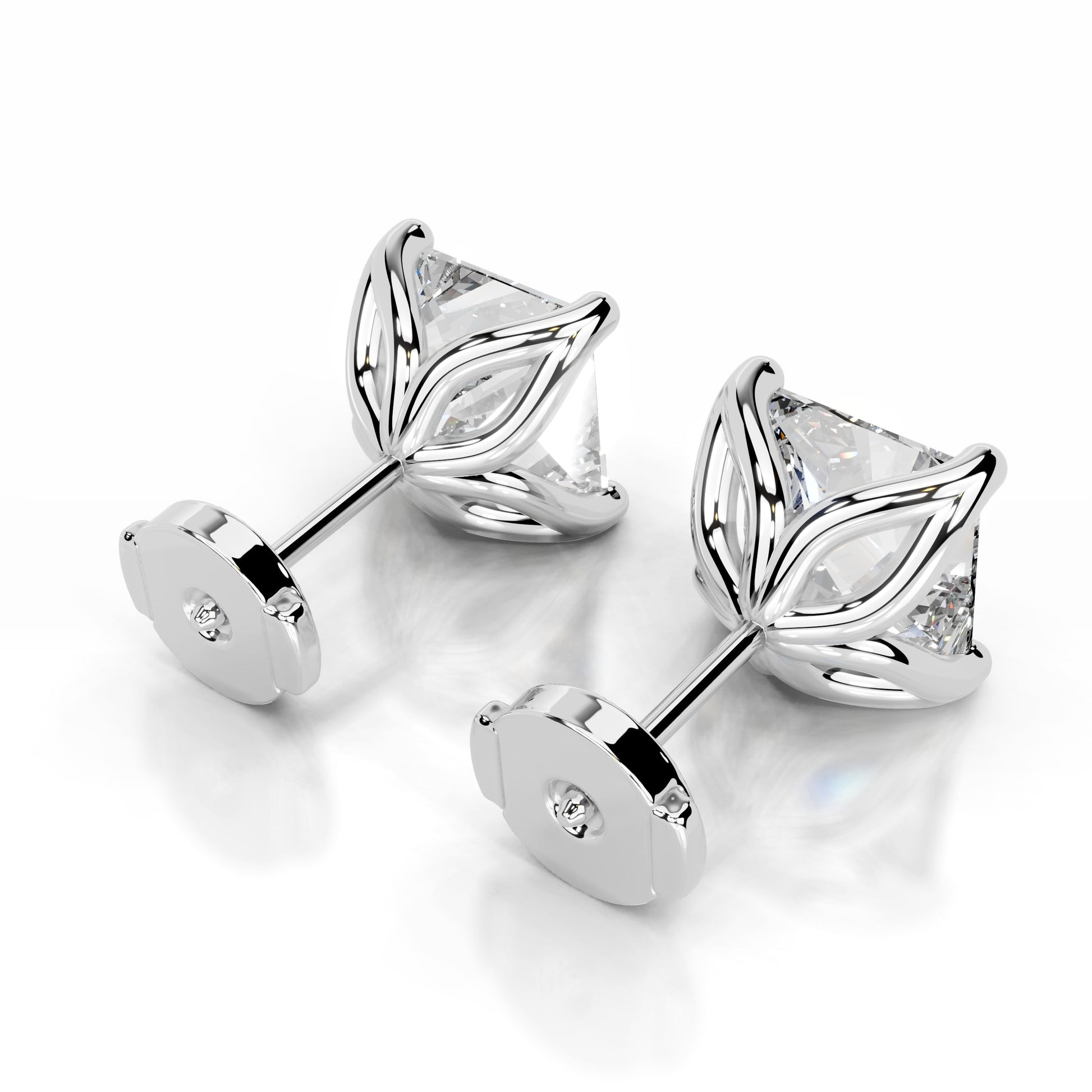 White :: round cut lab diamond earrings elegant everyday wear jewelry