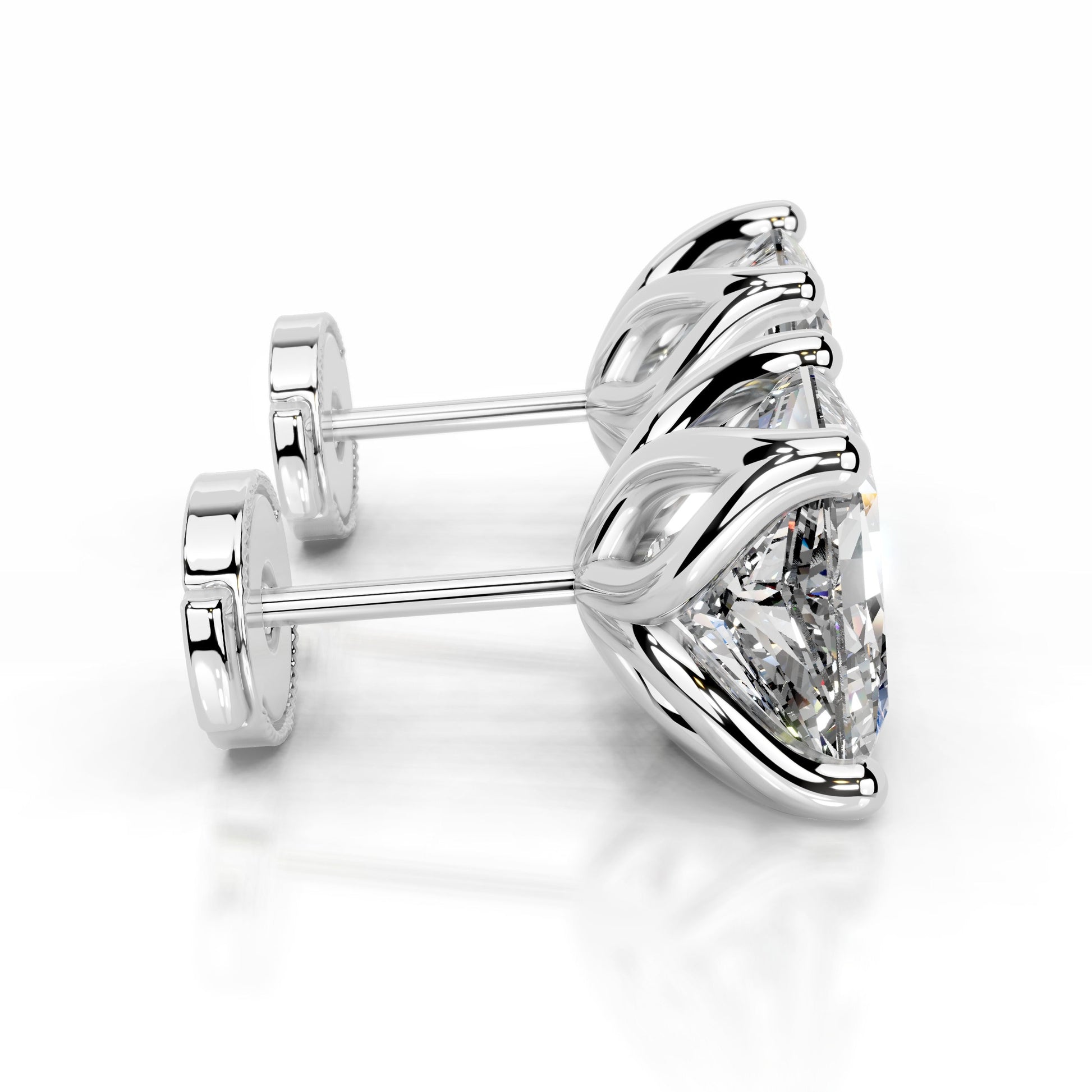 White :: high sparkle round lab grown diamond earrings luxury studs