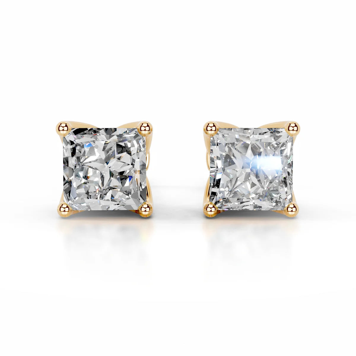Yellow :: luxury round lab grown diamond earrings premium craftsmanship
