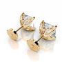 Yellow :: round diamond earrings IGI certified lab grown fine jewelry