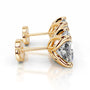 Yellow :: round lab grown diamond studs brilliant cut elegant design
