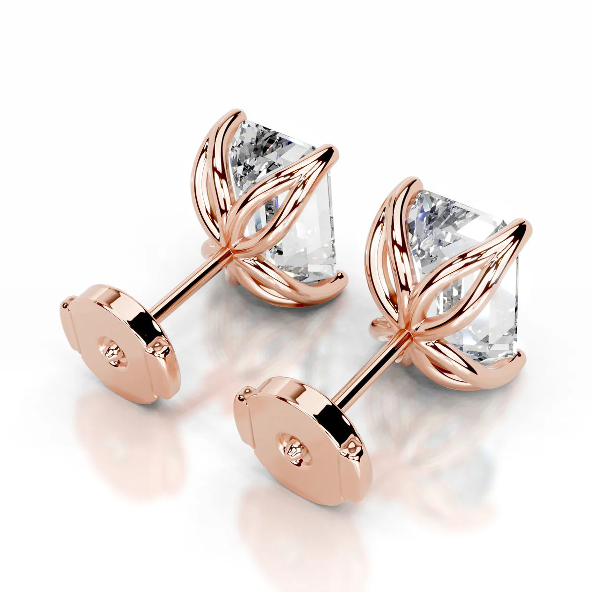 Rose :: premium round diamond stud earrings lab grown IGI certified stones