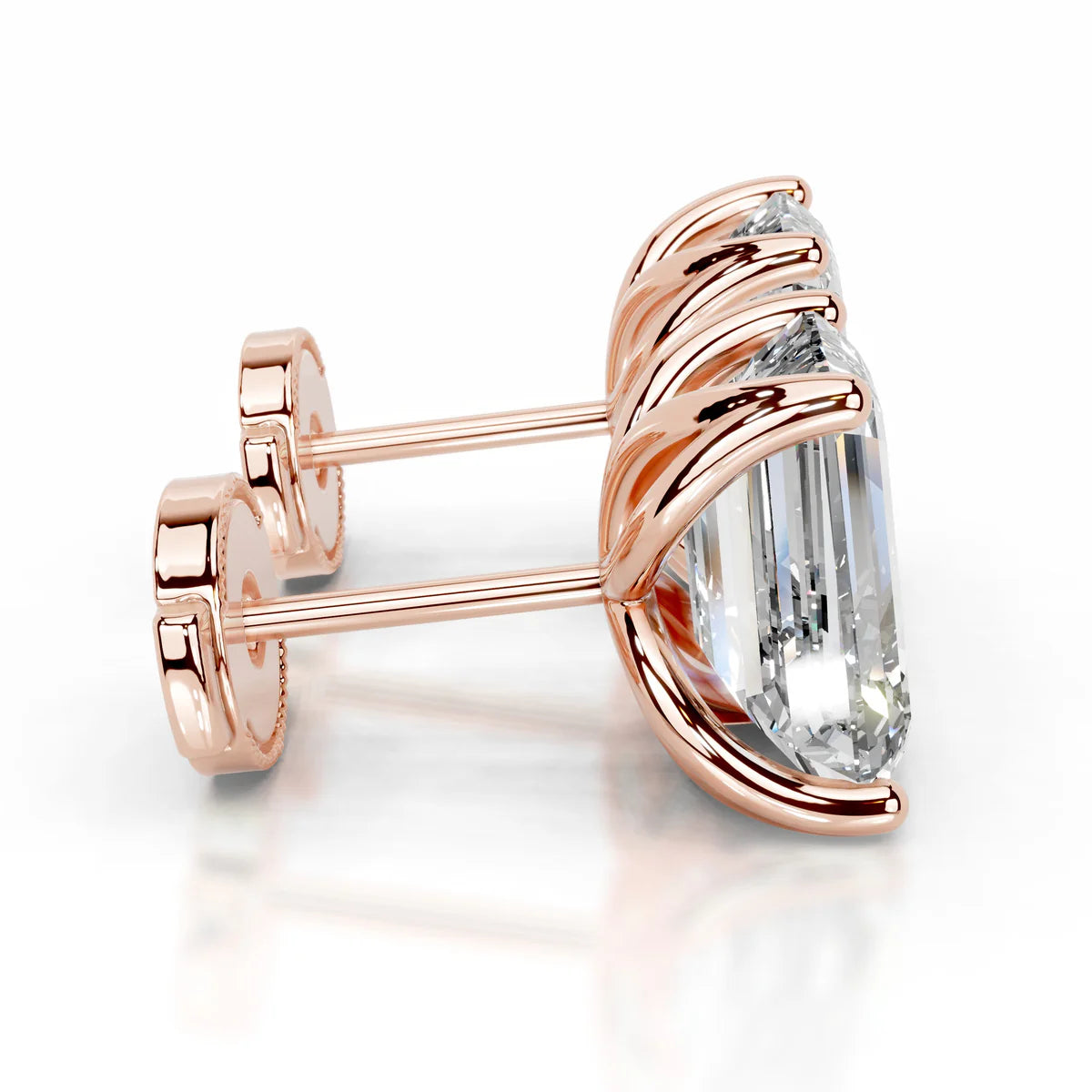 Rose :: round lab grown diamond earrings silver gold platinum options