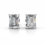 White :: round lab diamond earrings detailed sparkle close up view