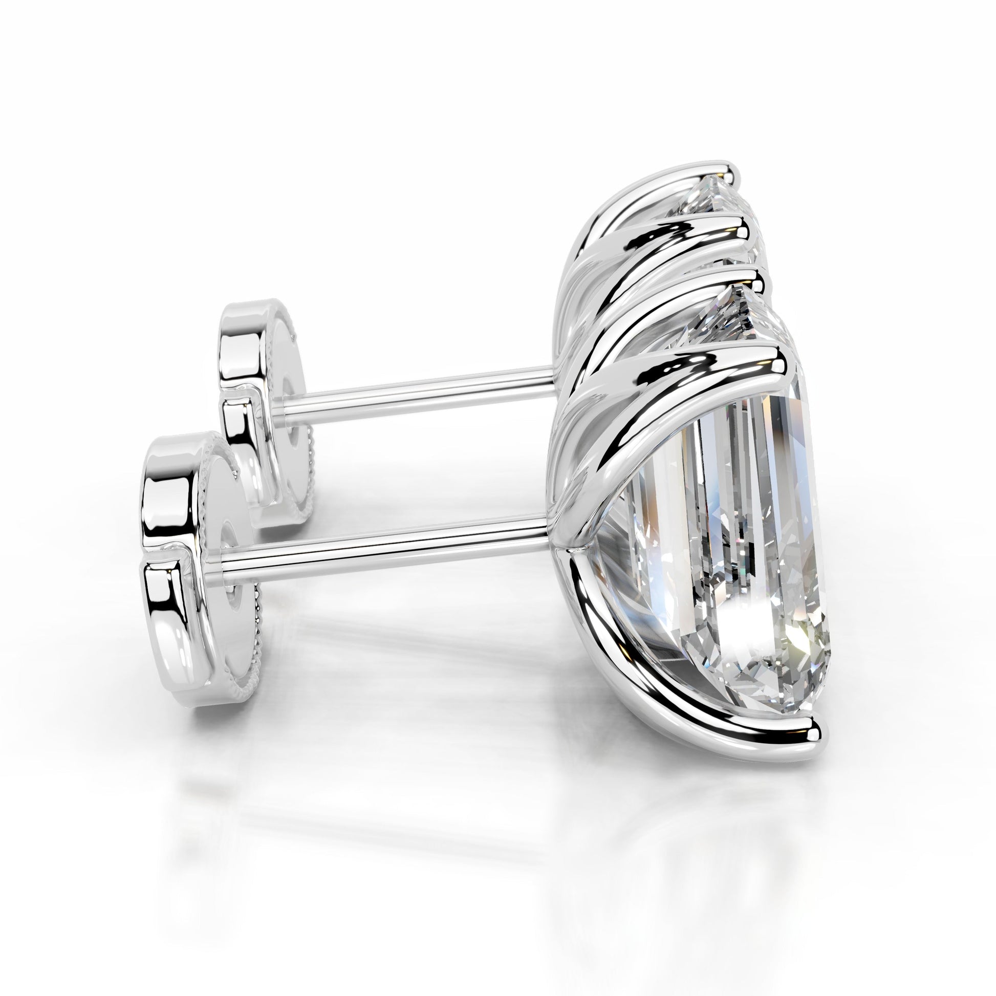 White :: luxury round lab grown diamond earrings premium craftsmanship