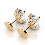 Yellow :: round cut diamond stud earrings lab grown premium sparkle jewelry