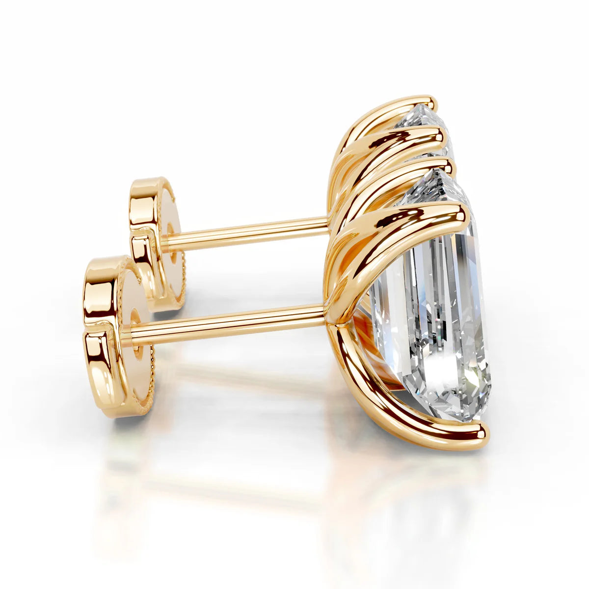 Yellow :: lab grown round diamond earrings close up brilliance fine jewelry