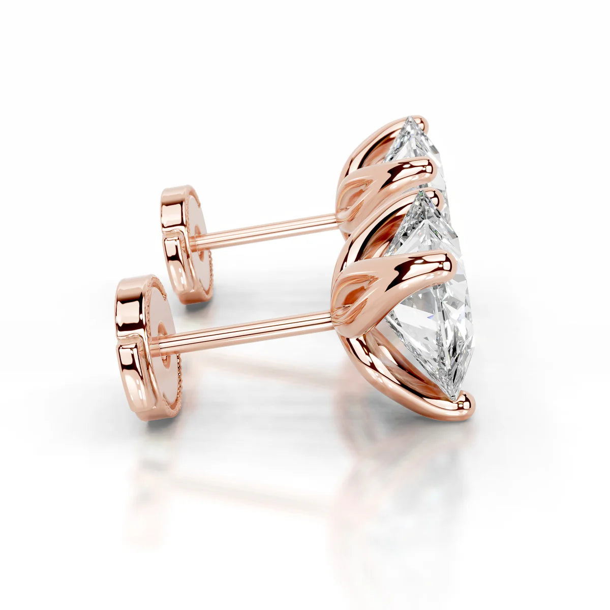 Rose :: premium round diamond stud earrings lab grown IGI certified stones