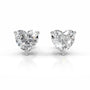 White :: round lab diamond earrings detailed sparkle close up view