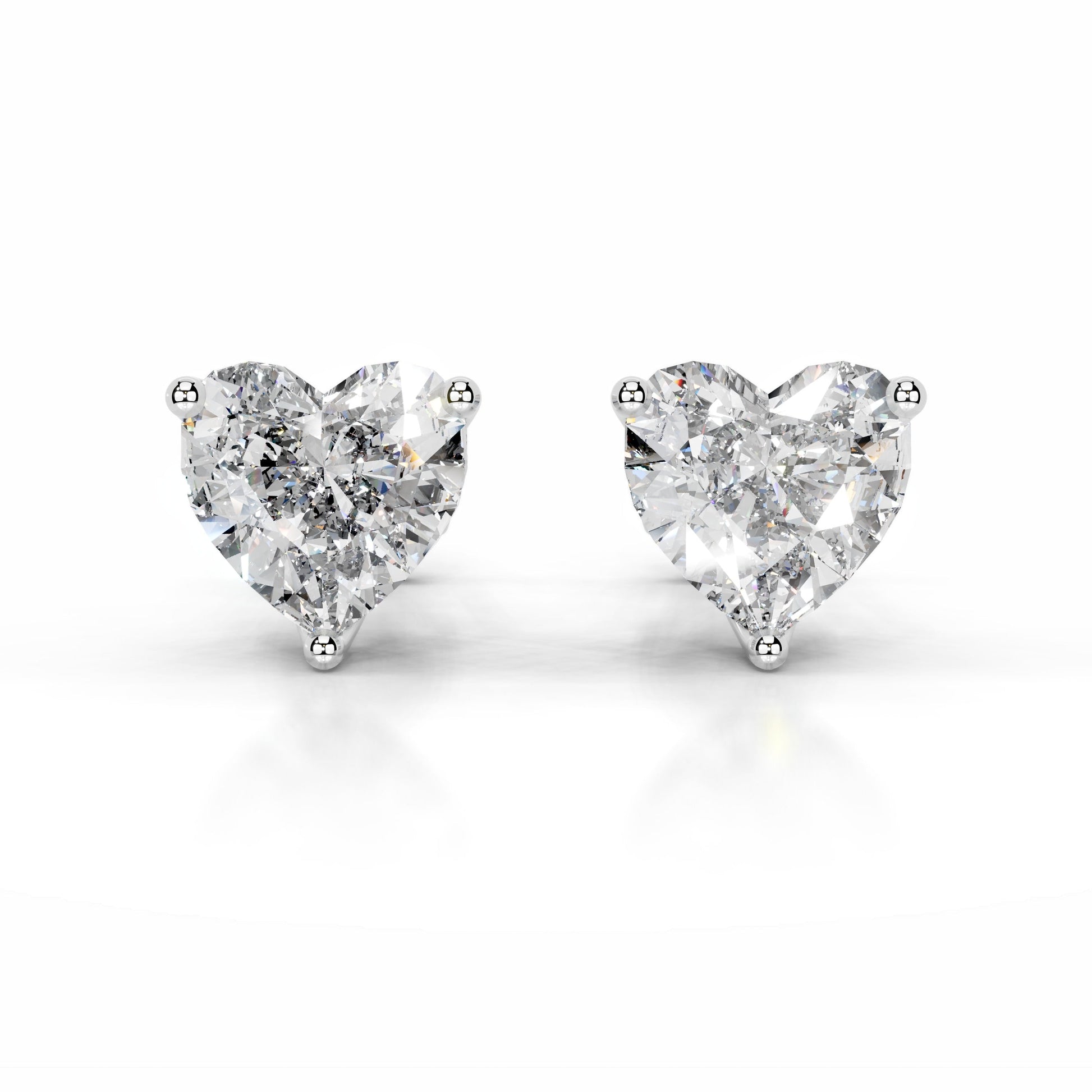 White :: round lab diamond earrings detailed sparkle close up view