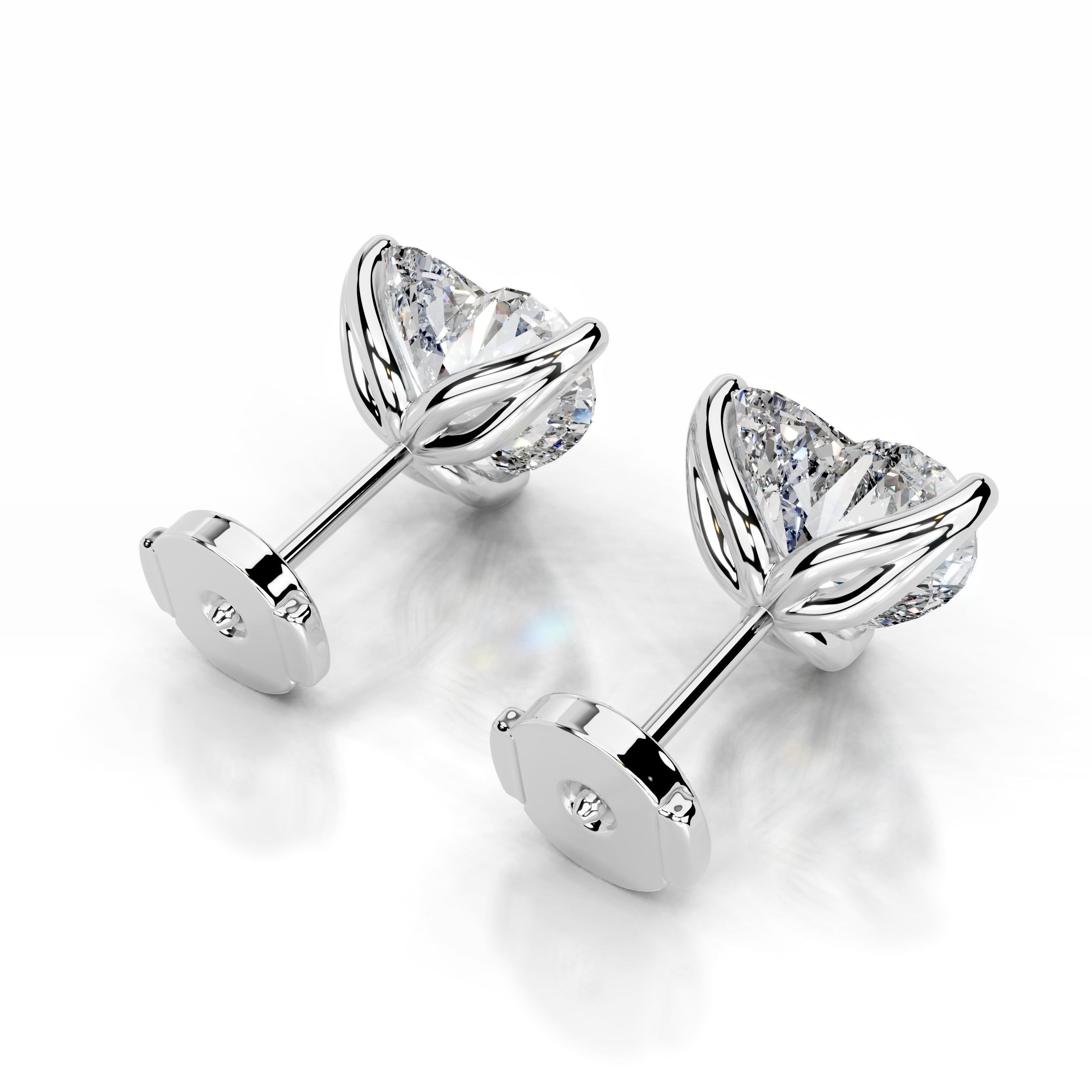 White :: round diamond stud earrings lab grown timeless classic jewelry