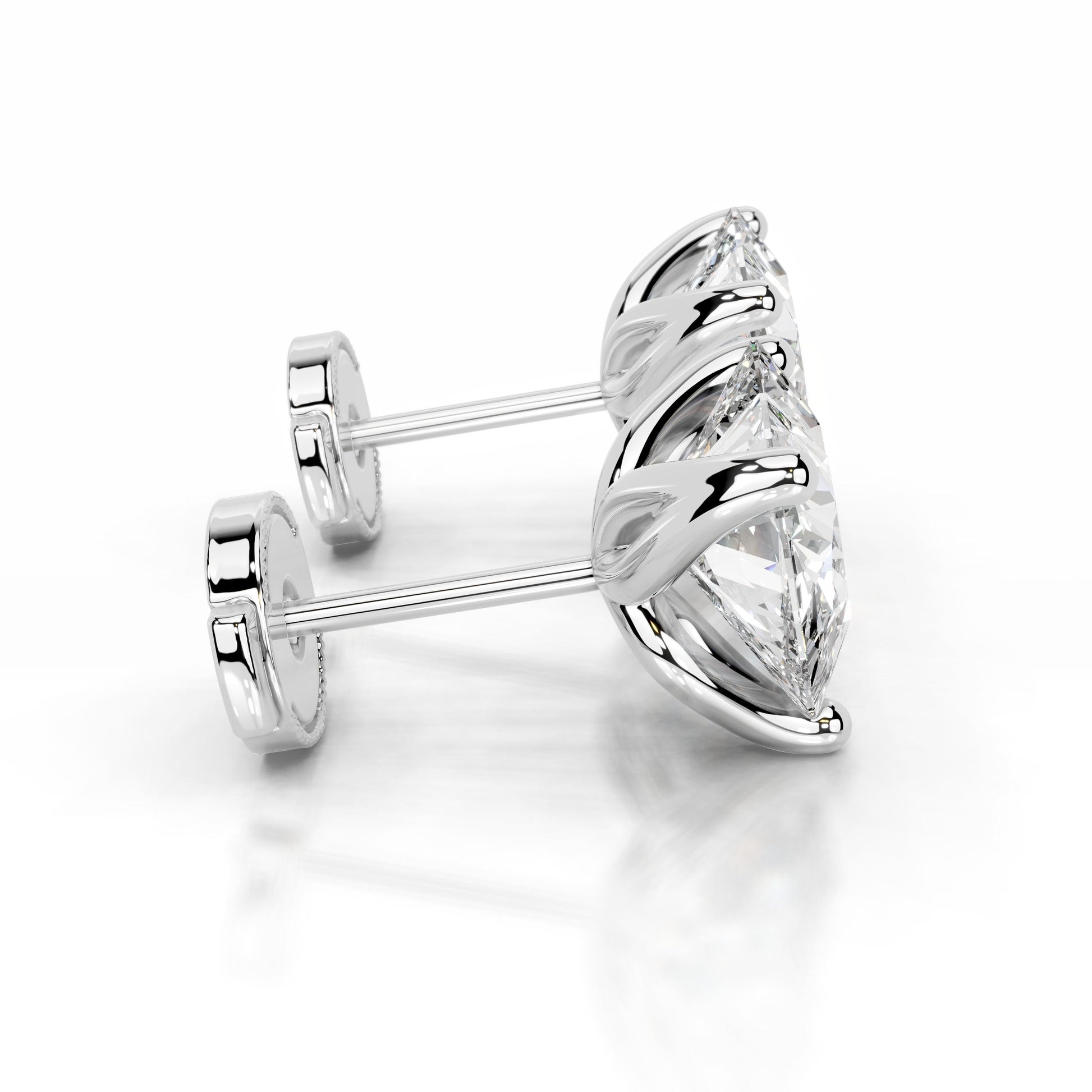 White :: luxury round lab grown diamond earrings premium craftsmanship