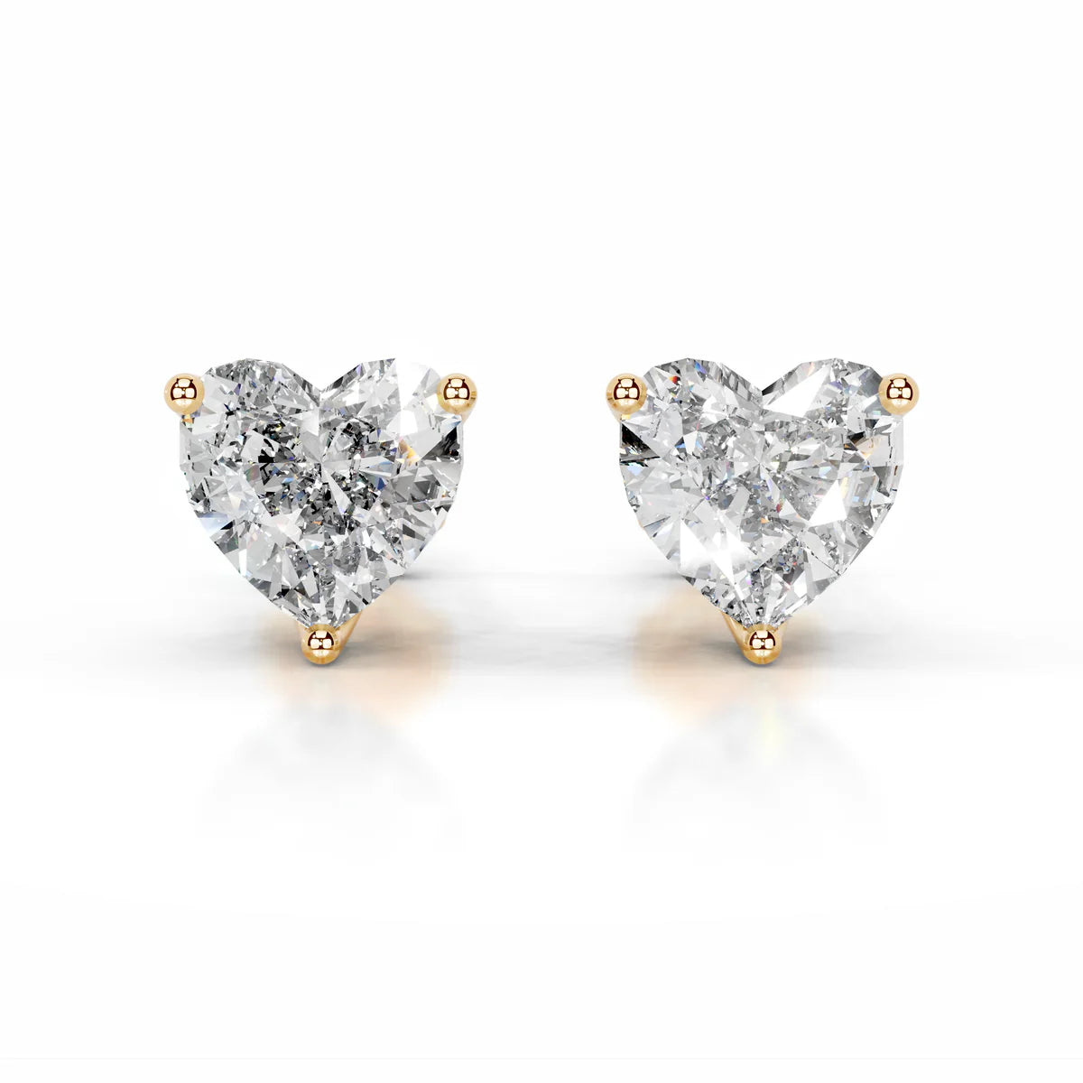 Yellow :: IGI certified round diamond earrings lab grown elegant stud design