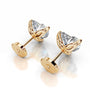 Yellow :: round cut diamond stud earrings lab grown premium sparkle jewelry