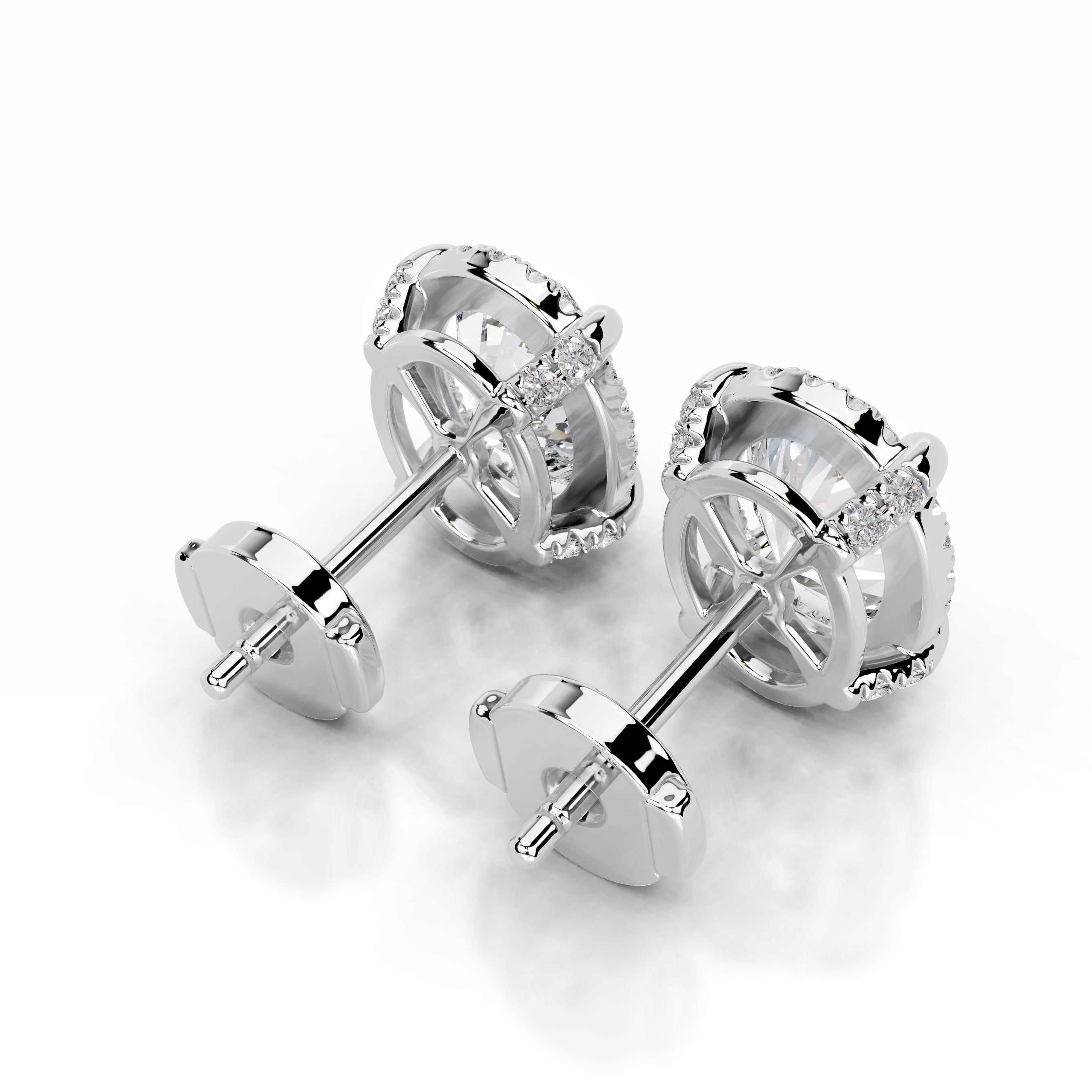 White:: oval halo lab grown diamond stud earrings designer diamond earrings for women luxury bridal earrings with high brilliance