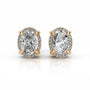 Yellow:: oval halo lab grown diamond stud earrings sustainable diamond jewelry gift for her crafted for maximum brilliance and shine