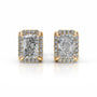 Yellow:: radiant cut halo lab grown diamond stud earrings modern luxury studs for daily elegance timeless fine jewelry statement earrings