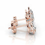 Rose:: pear shape halo lab grown diamond stud earrings premium halo setting elegant design brilliant sparkle premium craftsmanship