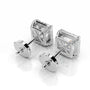 White:: princess cut halo lab grown diamond stud earrings premium halo setting elegant design minimal yet luxurious diamond earrings