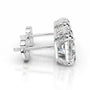White:: princess cut halo lab grown diamond stud earrings designer diamond earrings for women modern luxury studs for daily elegance
