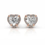 Rose:: heart shape halo lab grown diamond stud earrings timeless fine jewelry statement earrings sustainable luxury fine jewelry piece