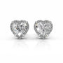 White:: heart shape halo lab grown diamond stud earrings designer diamond earrings for women minimal yet luxurious diamond earrings