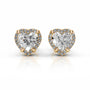 Yellow:: heart shape halo lab grown diamond stud earrings brilliant sparkle premium craftsmanship luxury bridal earrings with high brilliance