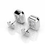 White:: elongated radiant lab diamond earrings rectangular shape brilliant sparkle