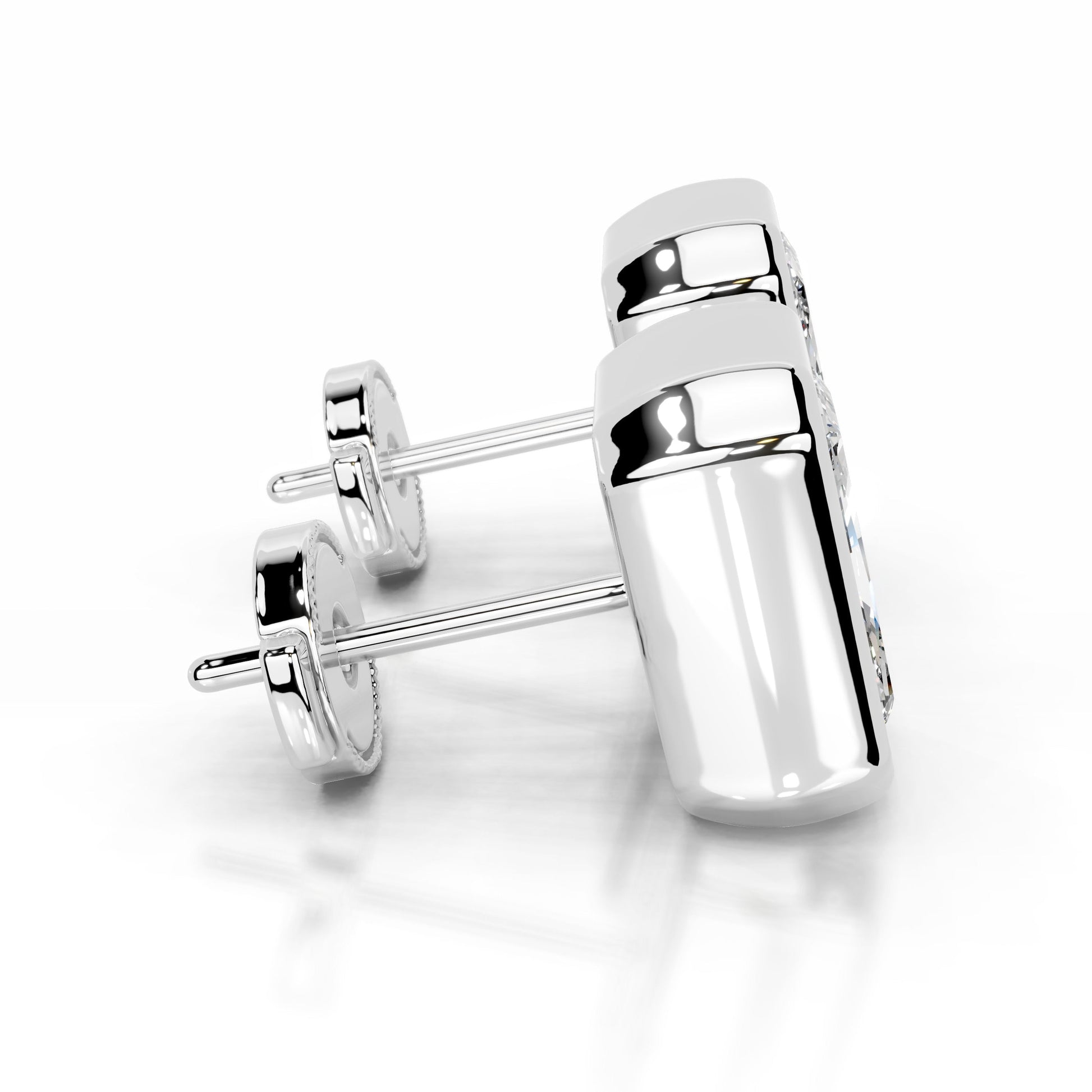 White :: IGI certified elongated radiant diamond studs lab grown luxury earrings