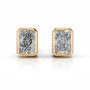 Yellow :: elongated radiant diamond stud earrings modern luxury everyday wear