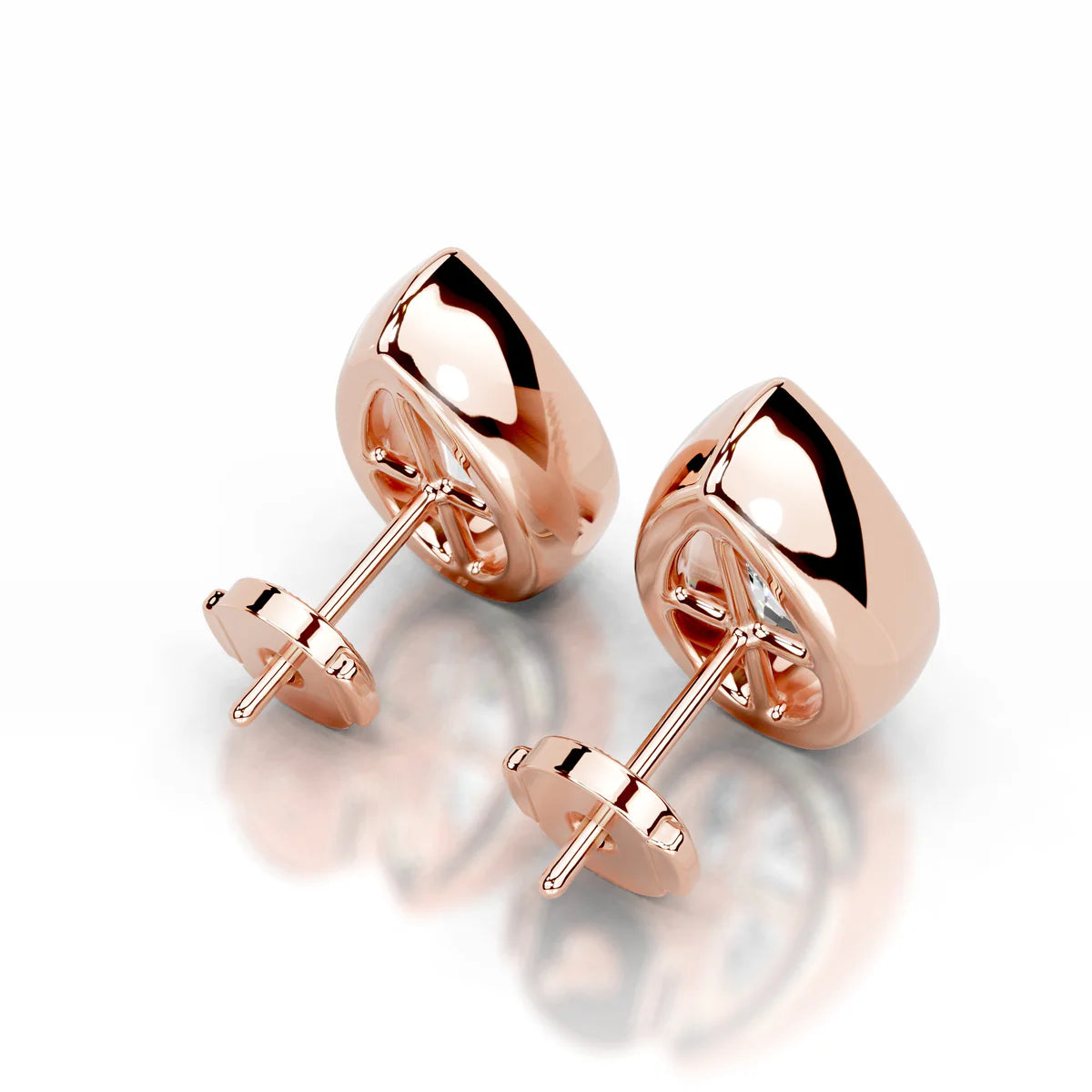 Rose :: pear diamond studs IGI certified lab grown elegant style
