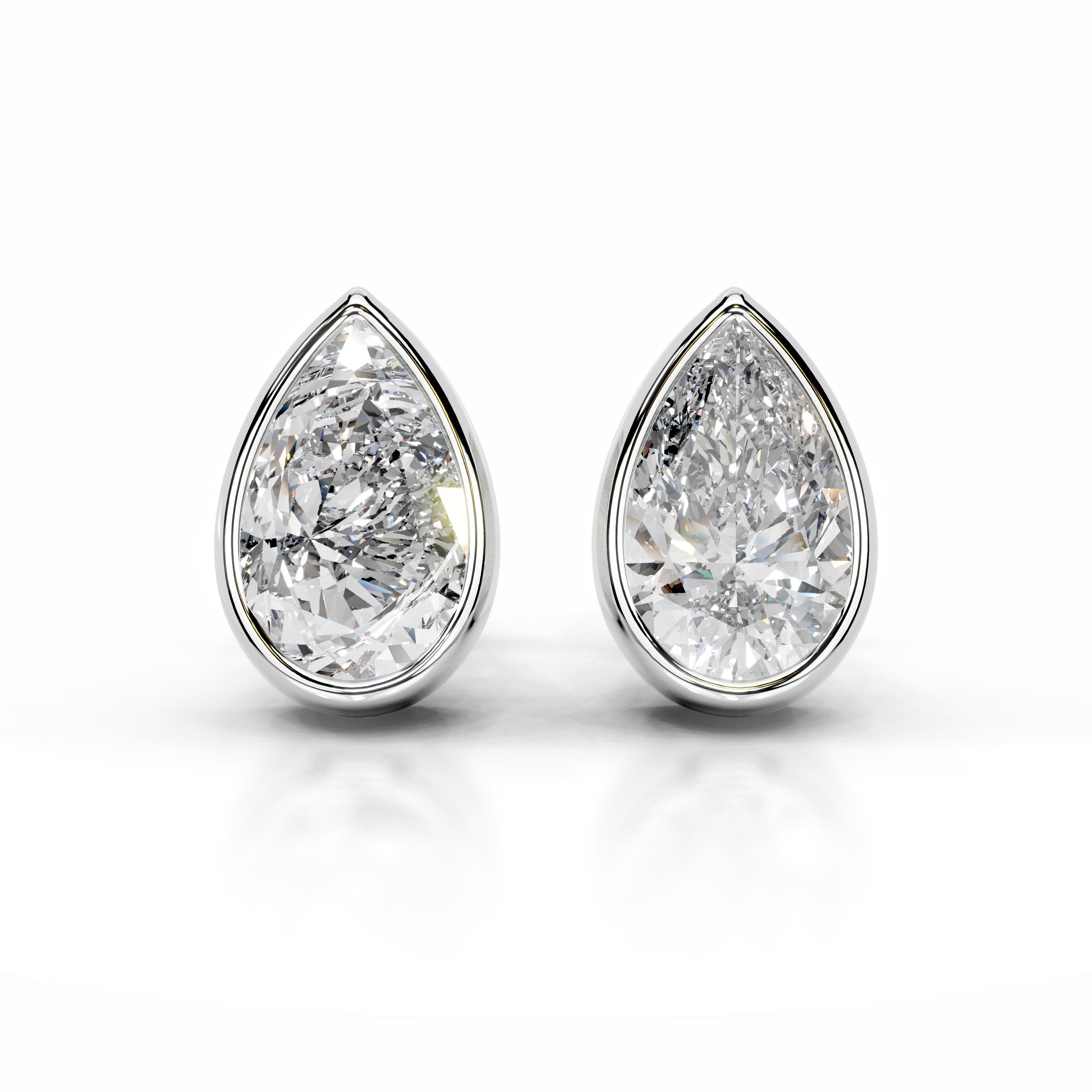 White :: pear shape lab grown diamond stud earrings IGI certified fine jewelry