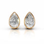 Yellow :: pear shape diamond earrings minimalist luxury everyday wear studs