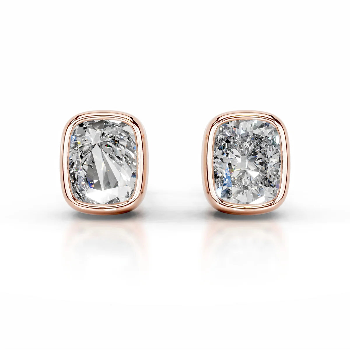 Rose :: classic cushion cut diamond earrings timeless luxury studs