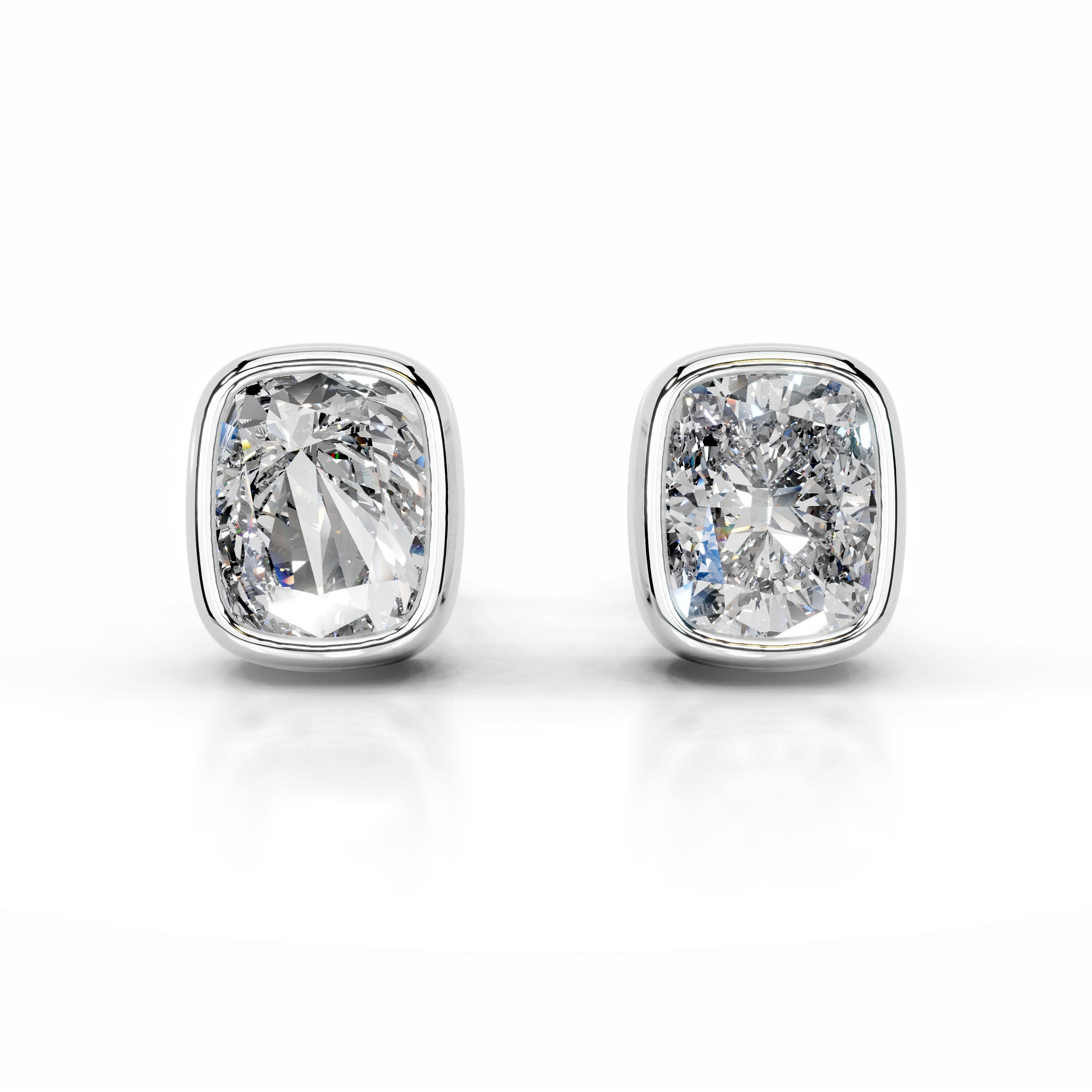White :: cushion cut lab grown diamond stud earrings IGI certified elegant design