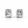 White :: cushion cut lab grown diamond stud earrings IGI certified elegant design