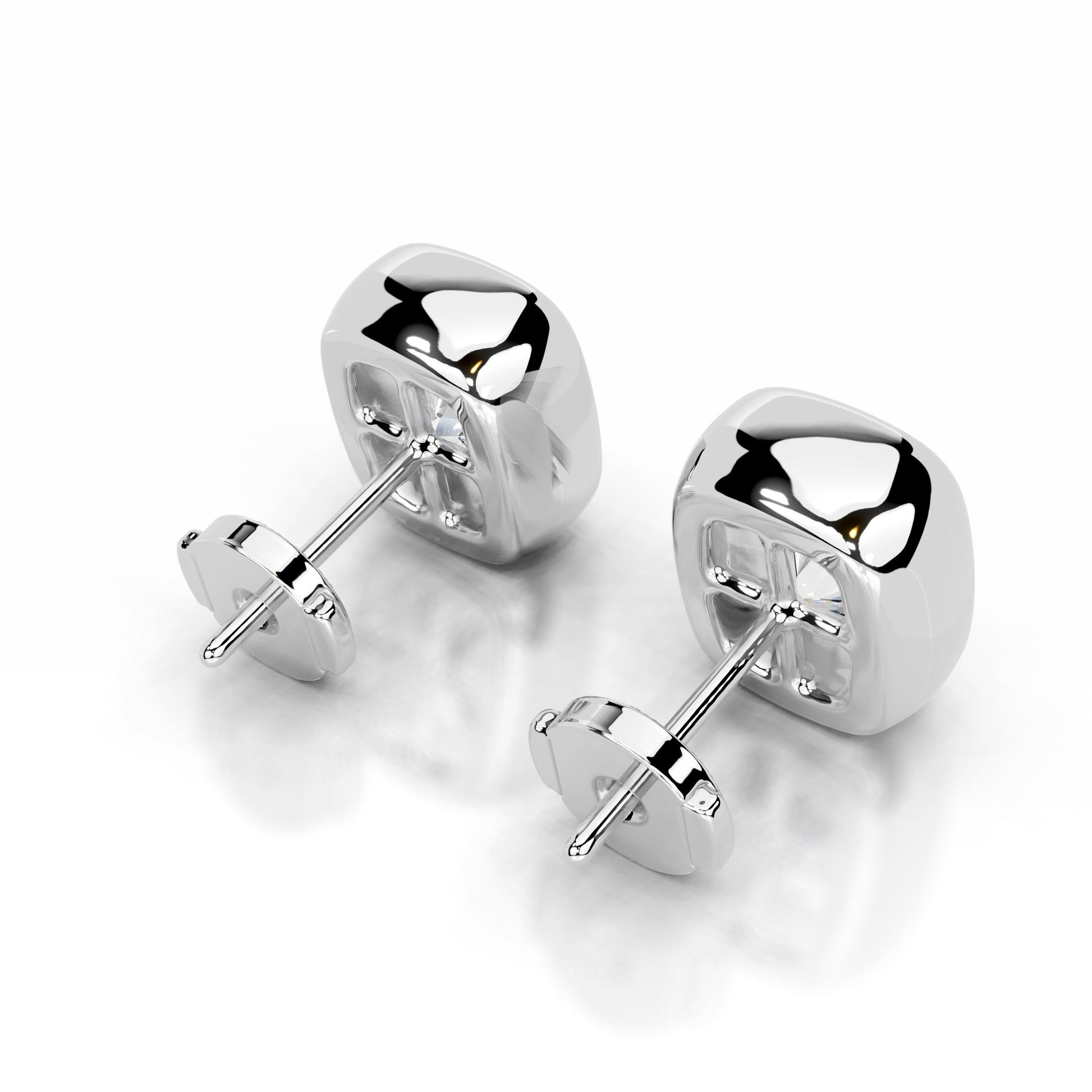 White :: cushion cut lab diamond earrings pillow shape fine jewelry for women