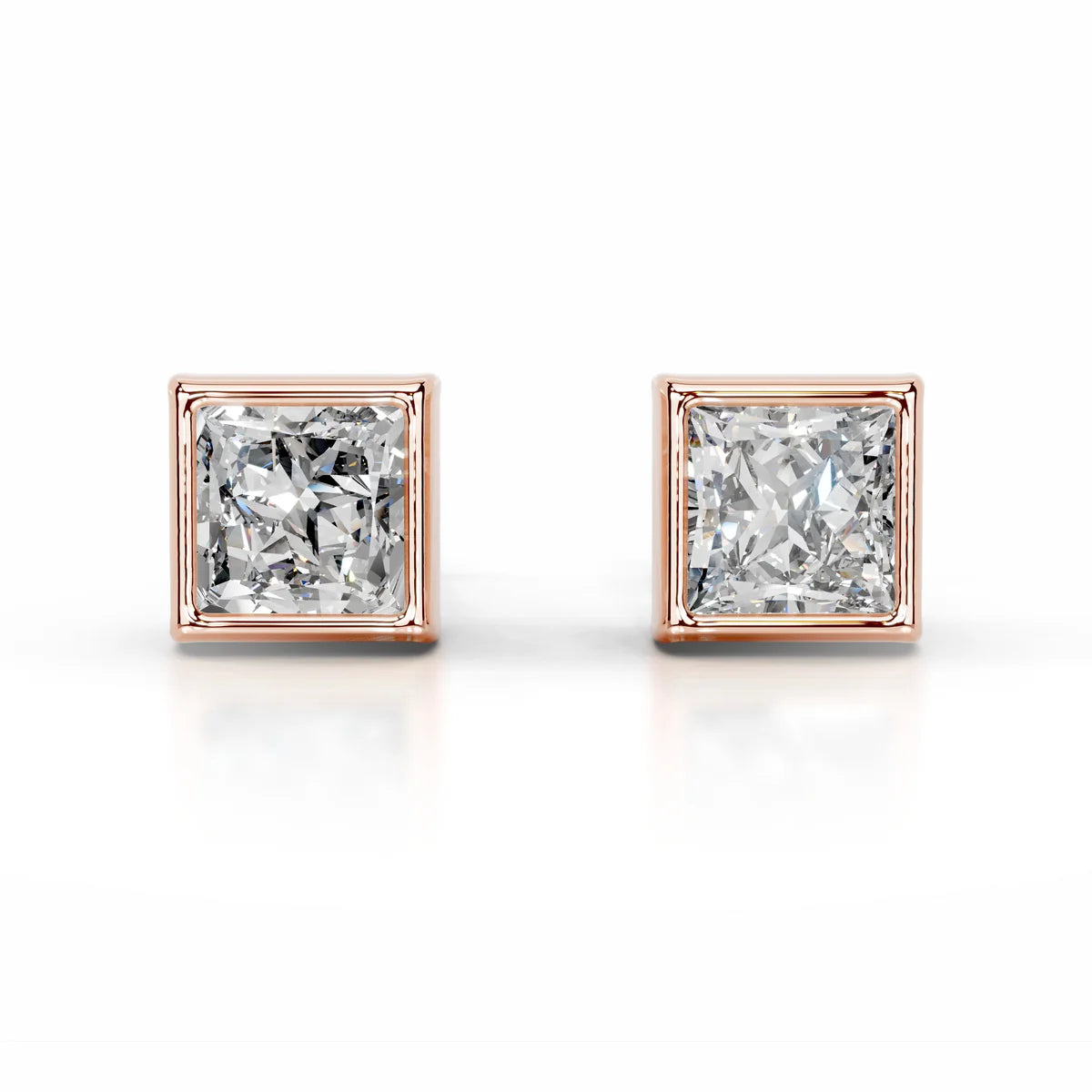 Rose ::sustainable princess lab grown diamond earrings eco friendly jewelry gift