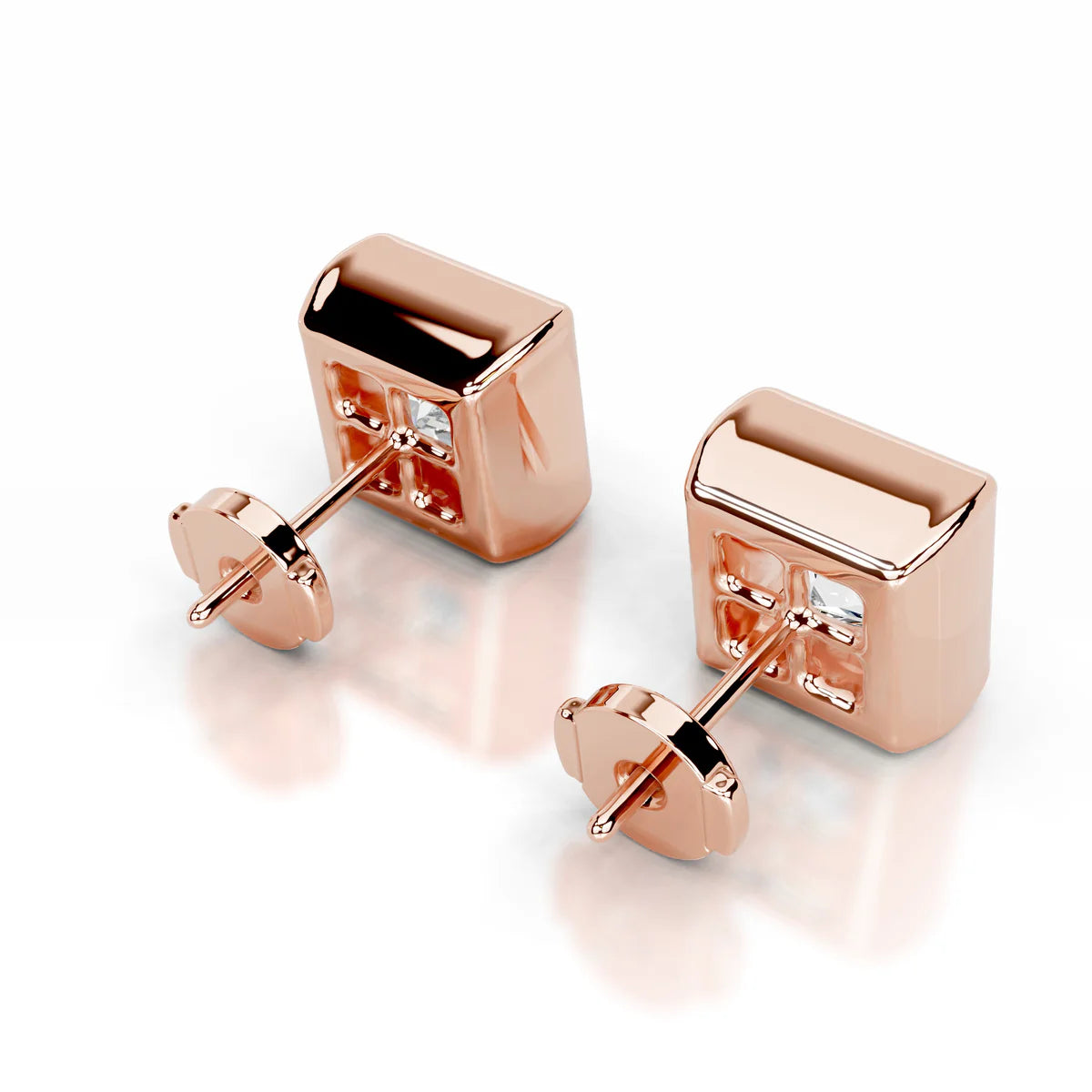 Rose :: elegant princess diamond earrings IGI certified lab grown studs