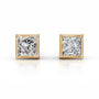 Yellow :: premium princess cut lab grown diamond earrings brilliant sparkle