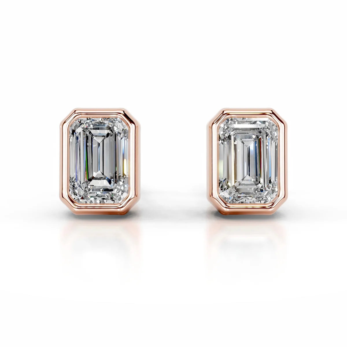 Rose :: classic emerald cut diamond earrings timeless luxury studs