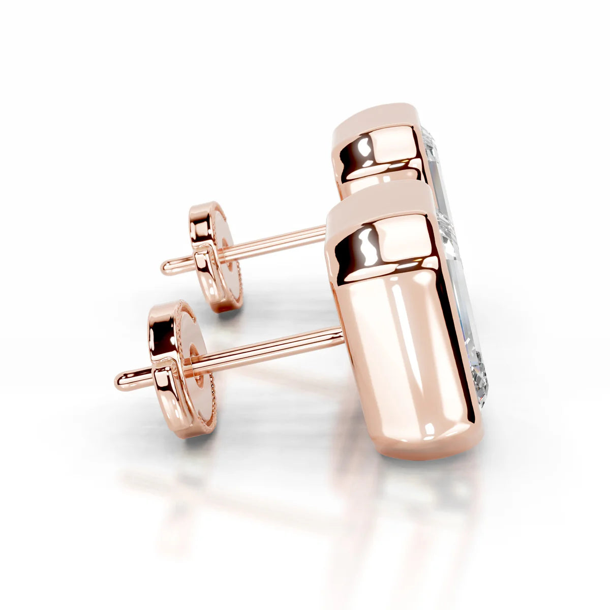 Rose :: premium emerald cut lab grown diamond earrings refined sparkle