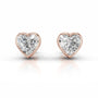 Rose :: heart shape diamond stud earrings minimalist luxury everyday wear