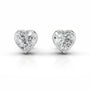 White :: heart shape lab grown diamond stud earrings IGI certified diamonds elegant design