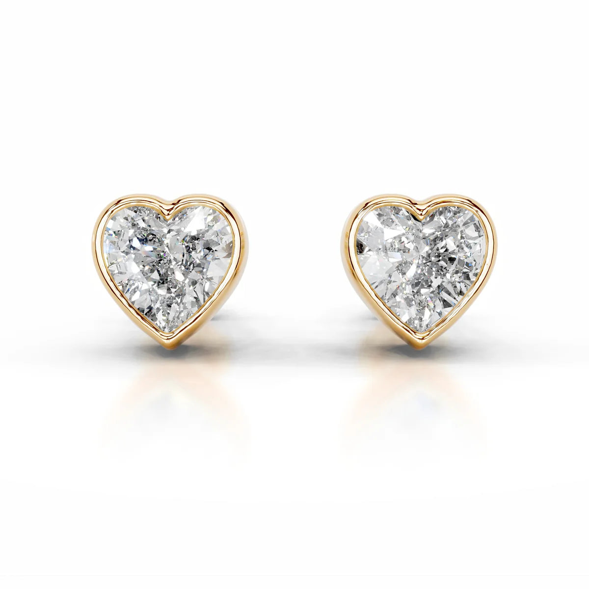 Yellow :: romantic lab grown diamond heart earrings perfect gift for her