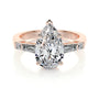 Rose :: pear three stone lab grown diamond engagement ring round side stones