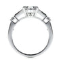 White :: pear cut lab grown diamond three stone engagement ring with side stones