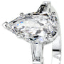 White :: Calvoria pear cut three stone lab grown diamond ring elegant bridal jewelry